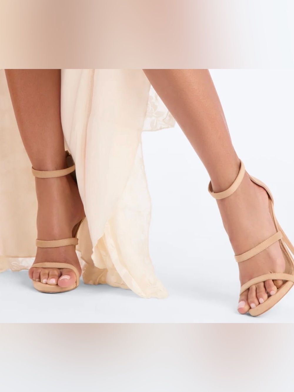 Liliana Nude Strappy Ankle Strap stiletto Sandals 8